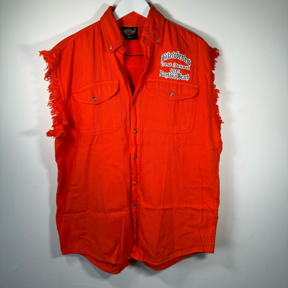Biketoberfest 2013 Daytona Beach Sleeveless Biker Vest Large w/ Graphic